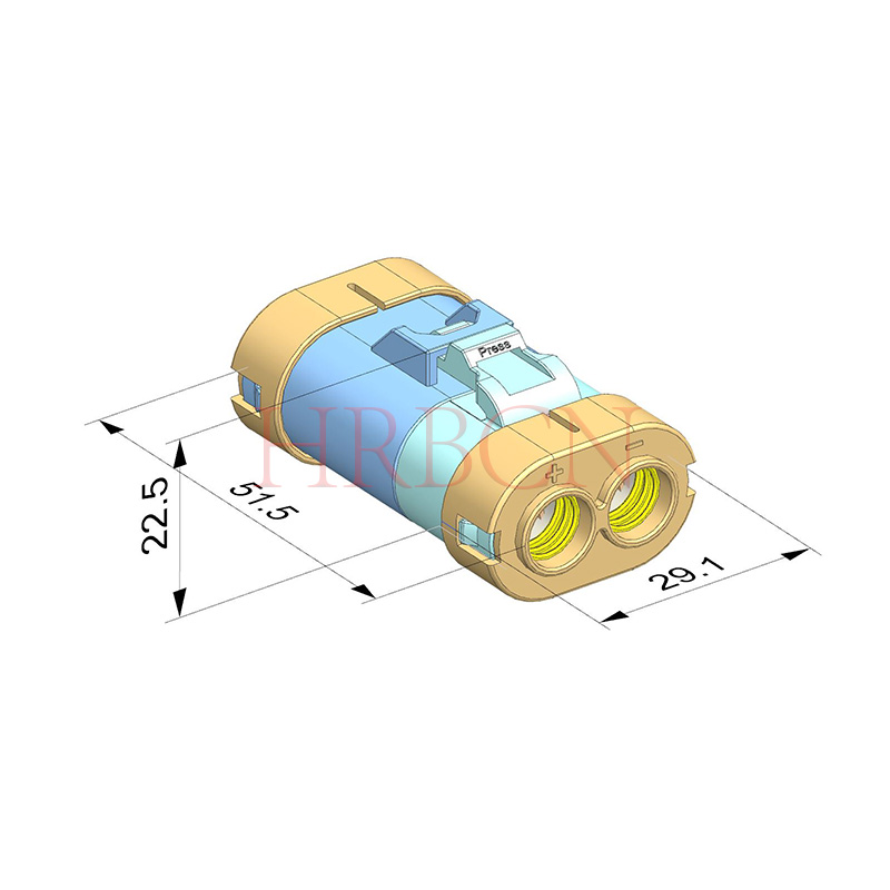 Wasserdichter Kabel-zu-Kabel-Buchsenstecker mit 11,0 mm Rastermaß, 2-polig