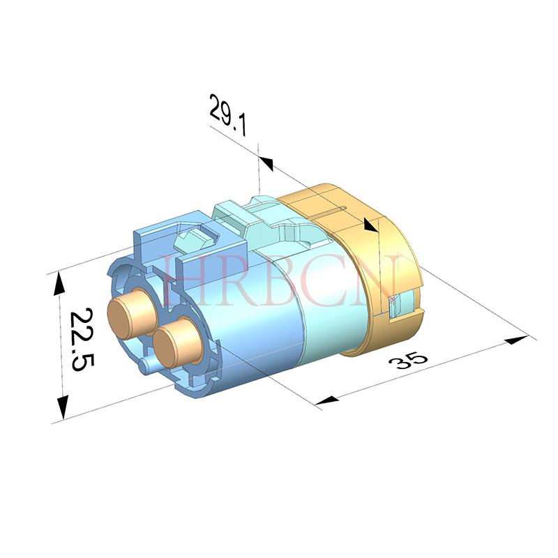 Wasserdichter Kabel-zu-Platinen-Stecker mit 11,0 mm Rastermaß, 2-polig