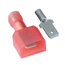 HRB 187 Gerader männlicher Nylon-Stecker, vollständig isoliert, rot, AWG Nr. 22–18