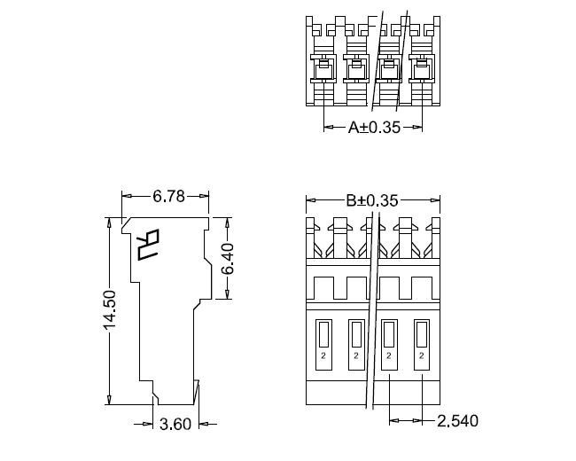 M2051R-N IDC-Abmessungen