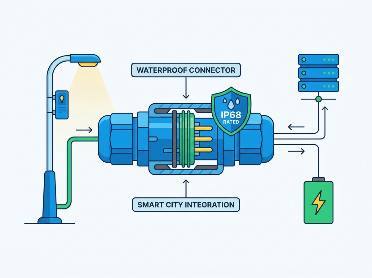 Wasserdichter Steckverbinder f&uuml;r Au&szlig;enbeleuchtung und Smart-City-Ausr&uuml;stung