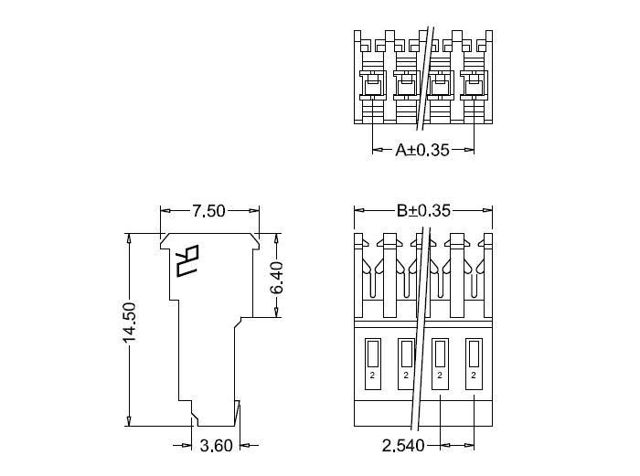 M2051-N IDC-Abmessung