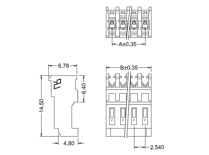 M2051R-NR IDC-Abmessung