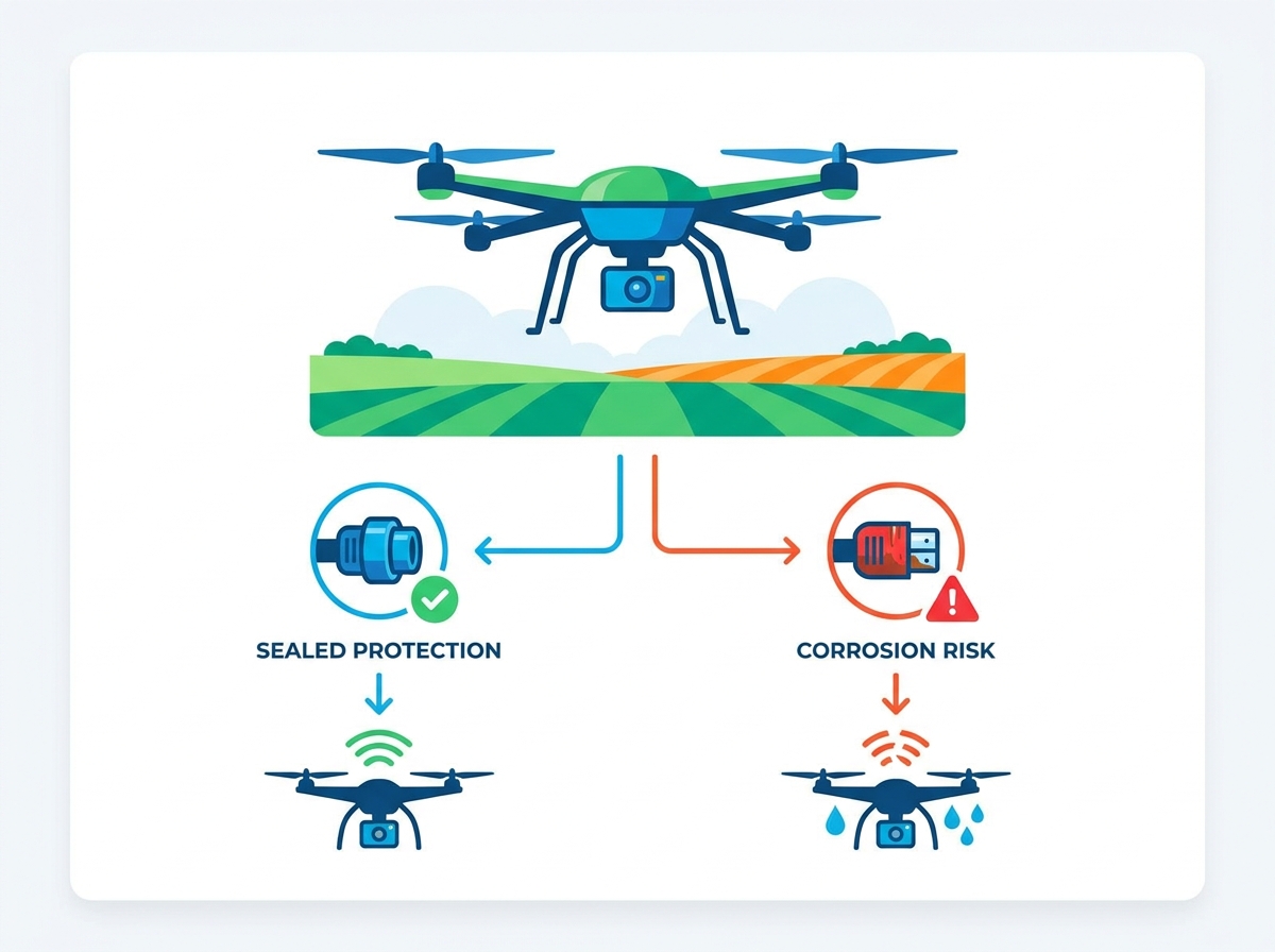 Wasserdichter Steckverbinder f&uuml;r landwirtschaftliche UAVs